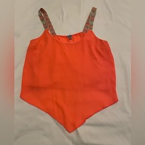 Neon Orange Crop Tank, Small